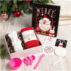 Набор подарочный новогодний «Этель» Merry x-mas, 8 предметов, полотенце, повязка на голову