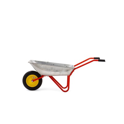 УЦЕНКА Тачка садовая, одноколёсная: груз/п 80 кг, объём 65 л, красные ручки