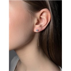 Серьги-продевки из золочёного серебра с фианитами 925 пробы п7-981-2з208