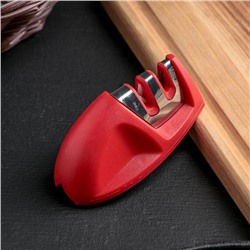 Точилка для ножей с полировкой, 10×5×4 см, красная