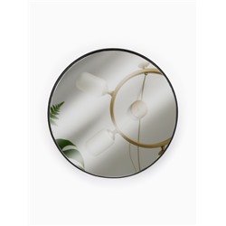 Зеркало макияжное, увеличение ×10, на присосках, d=9 см, чёрное