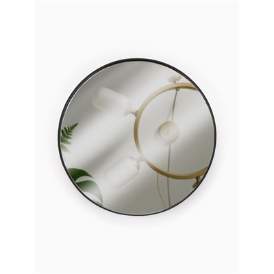 Зеркало макияжное, увеличение ×10, на присосках, d=9 см, чёрное