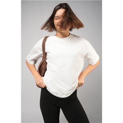 Женская футболка оверсайз из футера двухнитки Happyfox