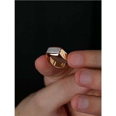 Печатка из золочёного серебра с алмазной огранкой 925 пробы ПЗ-3-003