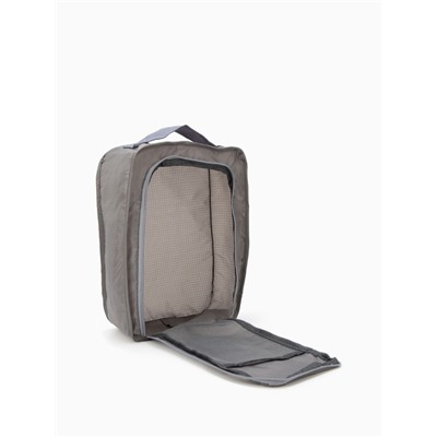 Косметичка дорожная на молнии, с ручкой, с карманом, серая