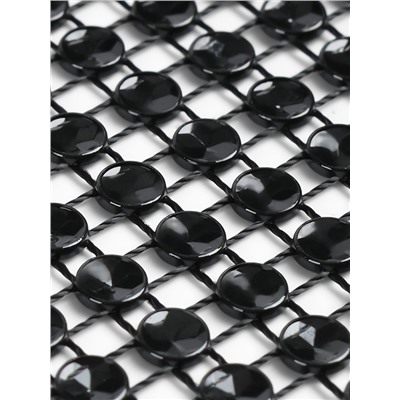 Лента с имитацией страз, 12 см, 9±1 м, чёрная