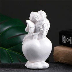 Фигурка гипс «Ангелы на сердце», перламутровый, 14×8×6 см