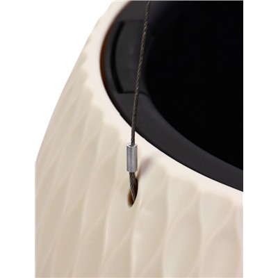 Кашпо для цветов «Жемчужина», 4 л, d=29 см, h=19.5 см, пластик, со вставкой, подвесное, бежевое