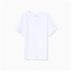 Футболка детская однотонная, белая, рост 152 см