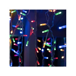 Гирлянда «Бахрома» 3×0.9 м, IP65, УМС, белая нить каучук, 144 LED, свечение мульти, 220 В
