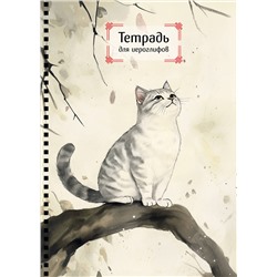 Эксмо "Тетрадь для иероглифов на пружине (Игривый котик)"
