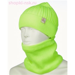 03-5-E Комплект для девочки флис (шапка+снуд) (48-50)
