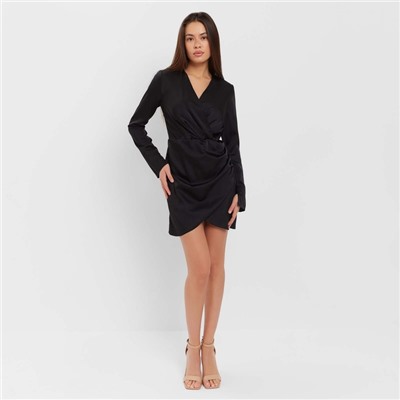 Платье шёлковое мини женское MIST, размер 44, чёрное