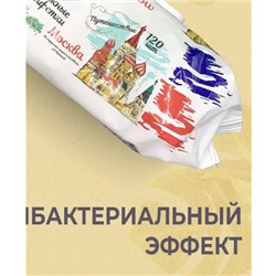 Влажные салфетки антибактериальные c ароматом, 120 шт., гигиенические, универсальные для тела и лица, для всей семьи и новорожденных, с клапаном