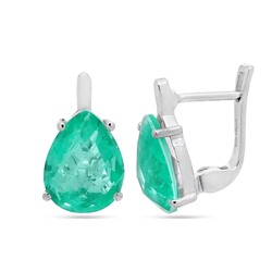 Серьги из серебра турмалин параиба айс выращ., Капля