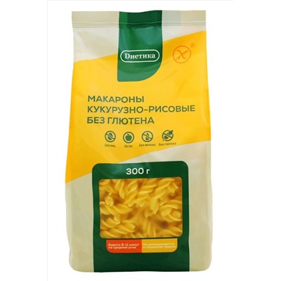 Макароны Спираль кукурузно-рисовая "Диетика" 300г ЭКОПРОДУКТЫ, 1136934