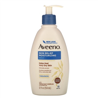 Aveeno, Active Naturals, Спокойствие кожи, Лосьон с легким ароматом, Питательный кокос, 12 ж. унц.(354 мл)