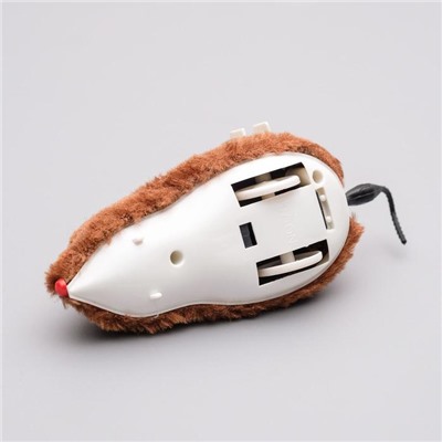 Мышь заводная, 12 см, искусственный мех, коричневая