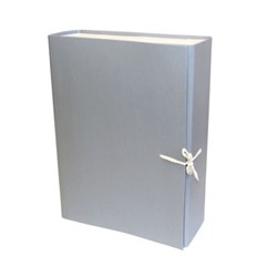 Короб архивный бумвинил  70мм с завязками собранный серый Па4 Гранит