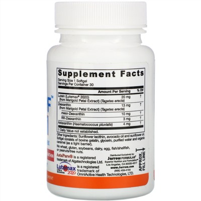 Jarrow Formulas, MaculaPF, защита от синего света, 30 мягких желатиновых капсул