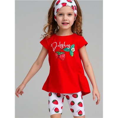 Комплект трикотажный для девочек: брюки (легинсы укороченные), фуфайка (футболка)