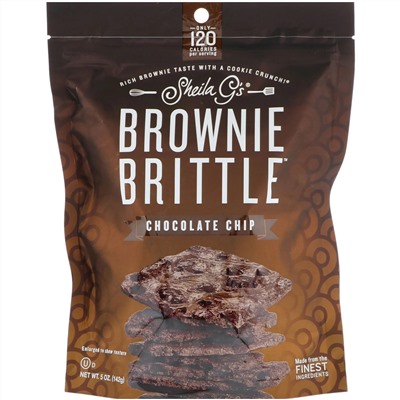 Sheila G's, Brownie Brittle, шоколадные чипсы, 5 унц. (142 г)