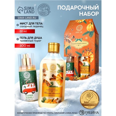 Подарочный набор новогодний «Тёплые объятия»: гель для душа 300 мл и мист для тела 88 мл, URAL LAB