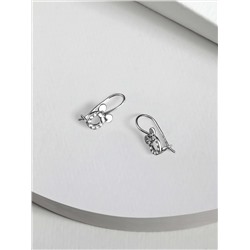 Серьги детские из серебра с фианитами родированные 925 пробы 5026р200