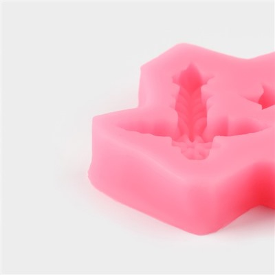 Молд для заливки Доляна «Крестики», силикон, 7×7×0.9 см, розовый