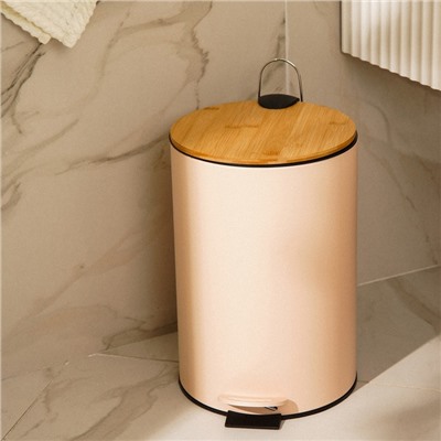 Ведро для мусора SL Home, 12 л, 25×31×38 см, бежевое