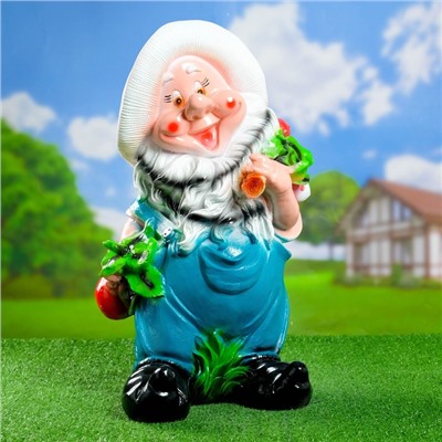 Садовая фигура из гипса «Гном с овощами», 24×33×54 см