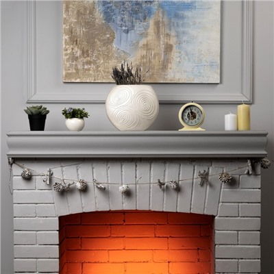 УЦЕНКА Гирлянда «Нить», 1.5 м, роса, с насадками «Шишки и ветки», IP20, 30 LED, батарейки CR2032×2 (в комплекте), серебристая нить, свечение тёплое белое