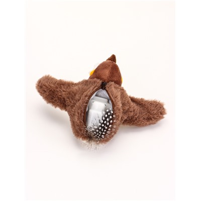 Интерактивная игрушка для животных «Воробей», коричневая