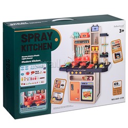 Игровой набор кухня "Давай играть" (свет, звук) 69 предметов, в коробке