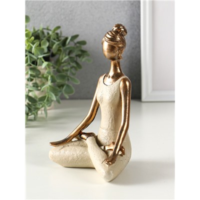Фигура полистоун «Девушка на йоге - дыхание», под бронзу, 8×13×19 см
