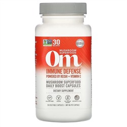 Om Mushrooms, Immune Defense, Powered by Reishi + Vitamin C, 697 mg, 90 Vegetarian Capsules