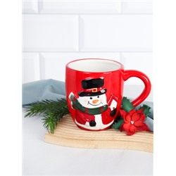 Кружка 450 мл Снеговик / NX249376-8 /уп 48/ новогодняя/подарочная упаковка