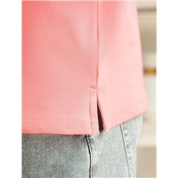 Футболка-поло из фактурного трикотажа