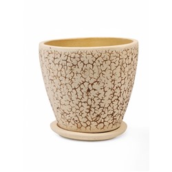 Горшок для цветов «Антей», 20 л, d=35 см, h=30 см, керамический, с поддоном, бежевый
