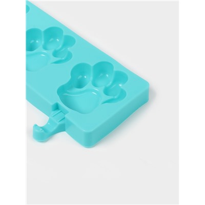Форма для мороженого «Лапки», силикон, 26×14 см, 4 ячейки (8.5×8.5 см), МИКС