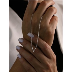 Колье женское V-образное из родированного серебра - Галочка 16-1430р