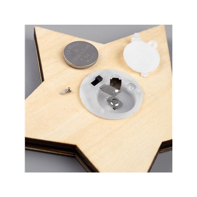 Ёлочная игрушка «Звезда в снежинках», 13×13×1 см, 3 LED, от батареек, свечение тёплое белое