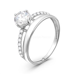 Кольцо из серебра с фианитами родированное 925 пробы К-2826-Р