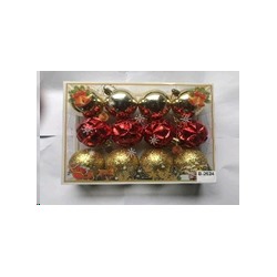 Елочные шары 12 штук 6 см / B-2624 /уп 66/