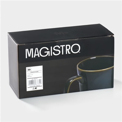 Набор кружек Magistro Fog, 350 мл, 2 шт., фарфор, зелёный