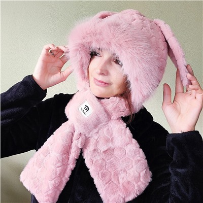 Шапка-шарф с ушками Зайка