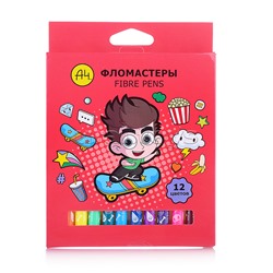 Фломастеры "ECO" 12 цв. "Влад А4" в картонной коробке с европодвесом