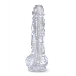 Прозрачный фаллоимитатор 8  Cock with Balls - 22,2 см.