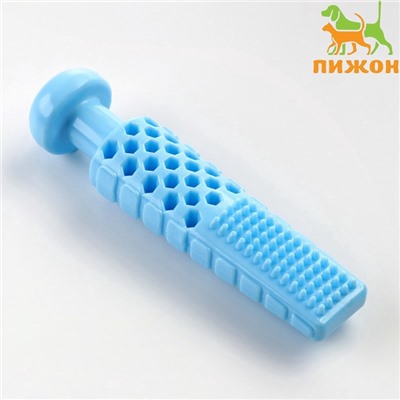 Игрушка для собак «Башня», TPR, массажная, 14×2.8 см, голубая