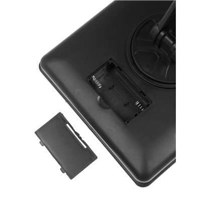 Зеркало KZ-06, подсветка, сенсорная кнопка, 22 диода, 26.5×16×12 см, 4хАА, чёрное